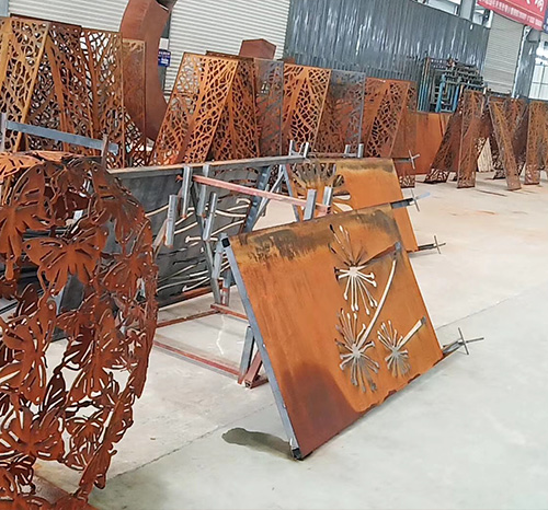 长宁耐候钢板屏风